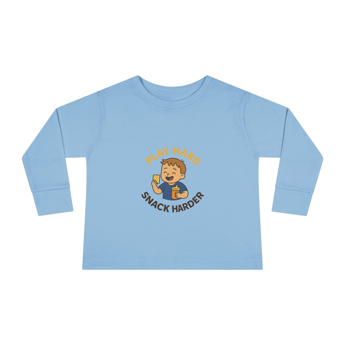 Play Hard Snack Harder Toddler Long Sleeve Tee, Cute Kids Shirt, Baby Gift, Toddler Clothing, Birthday Present, Playful Outfit