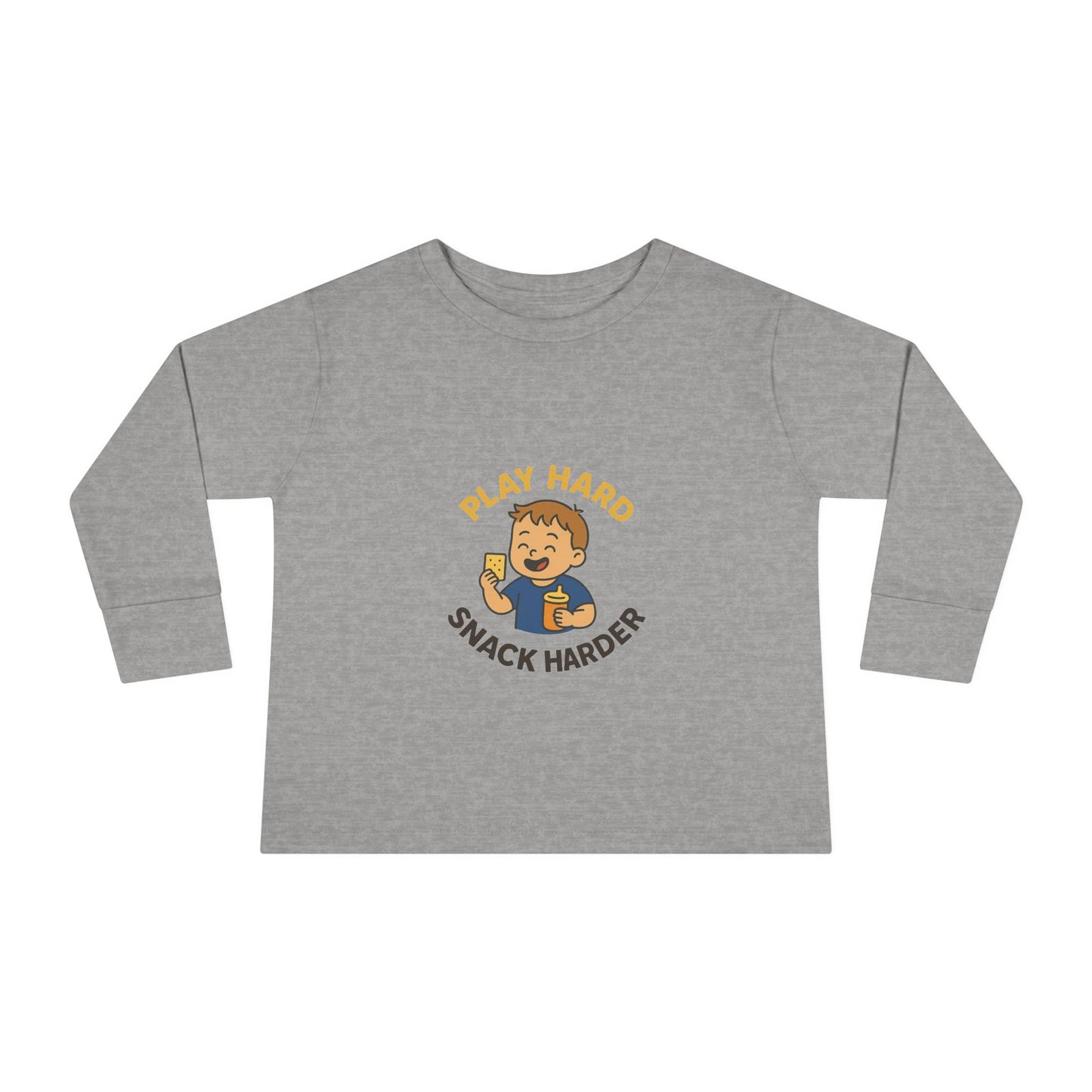 Play Hard Snack Harder Toddler Long Sleeve Tee, Cute Kids Shirt, Baby Gift, Toddler Clothing, Birthday Present, Playful Outfit