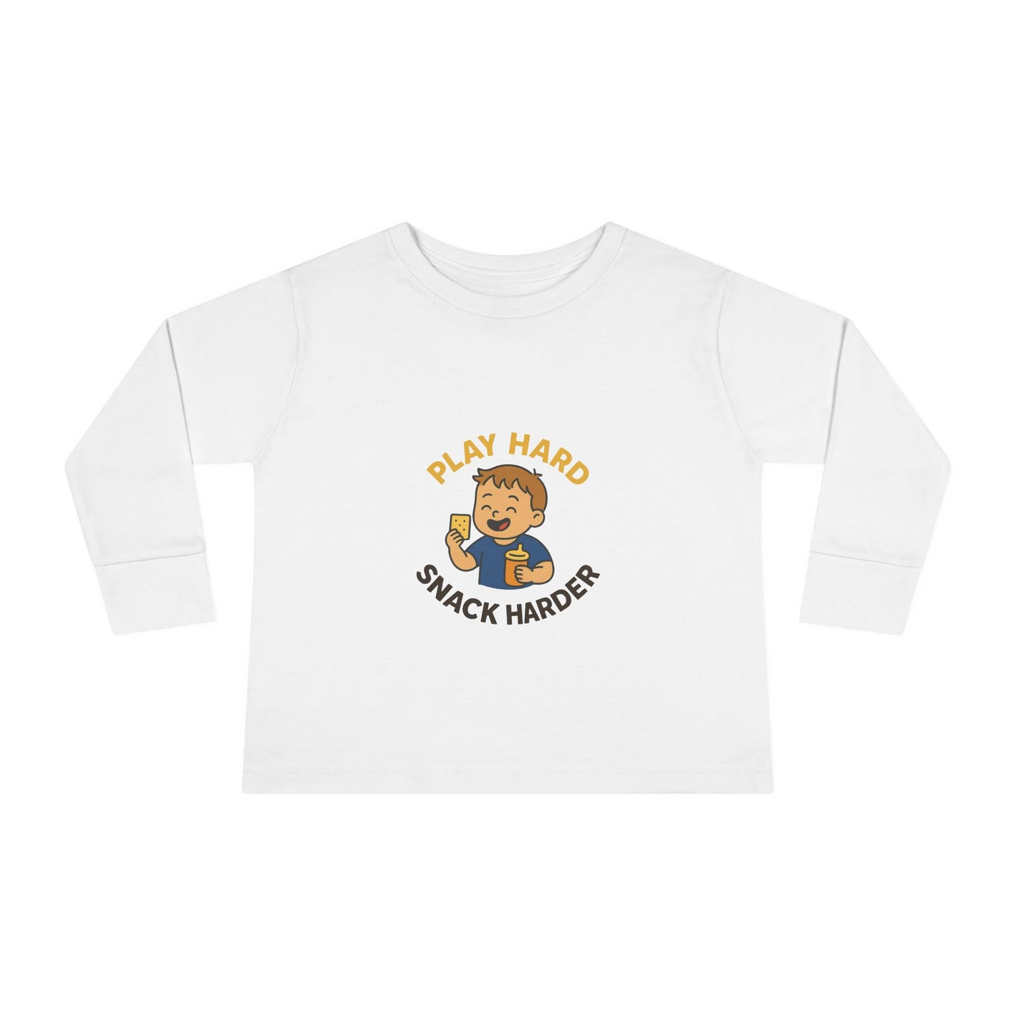 Play Hard Snack Harder Toddler Long Sleeve Tee, Cute Kids Shirt, Baby Gift, Toddler Clothing, Birthday Present, Playful Outfit