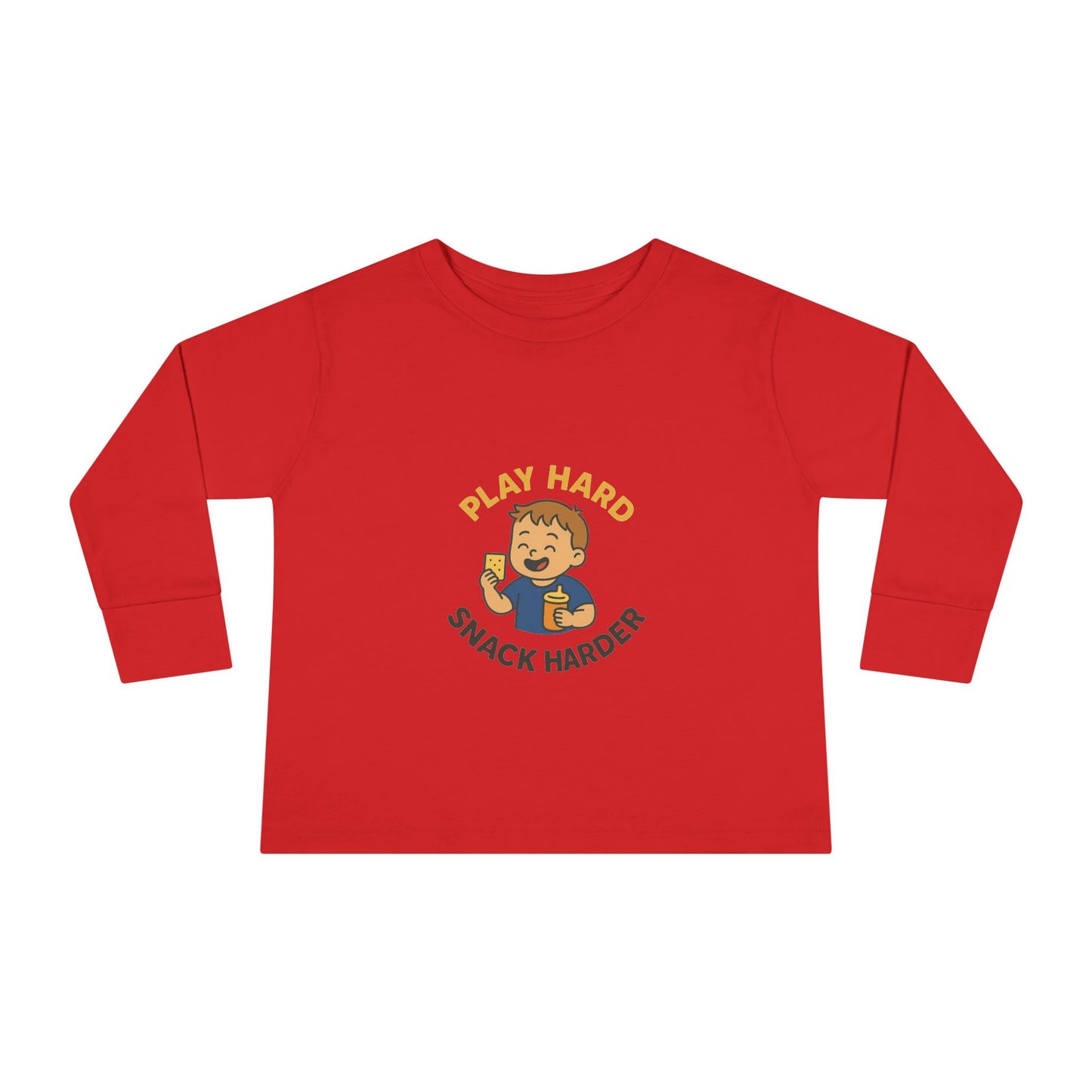 Play Hard Snack Harder Toddler Long Sleeve Tee, Cute Kids Shirt, Baby Gift, Toddler Clothing, Birthday Present, Playful Outfit