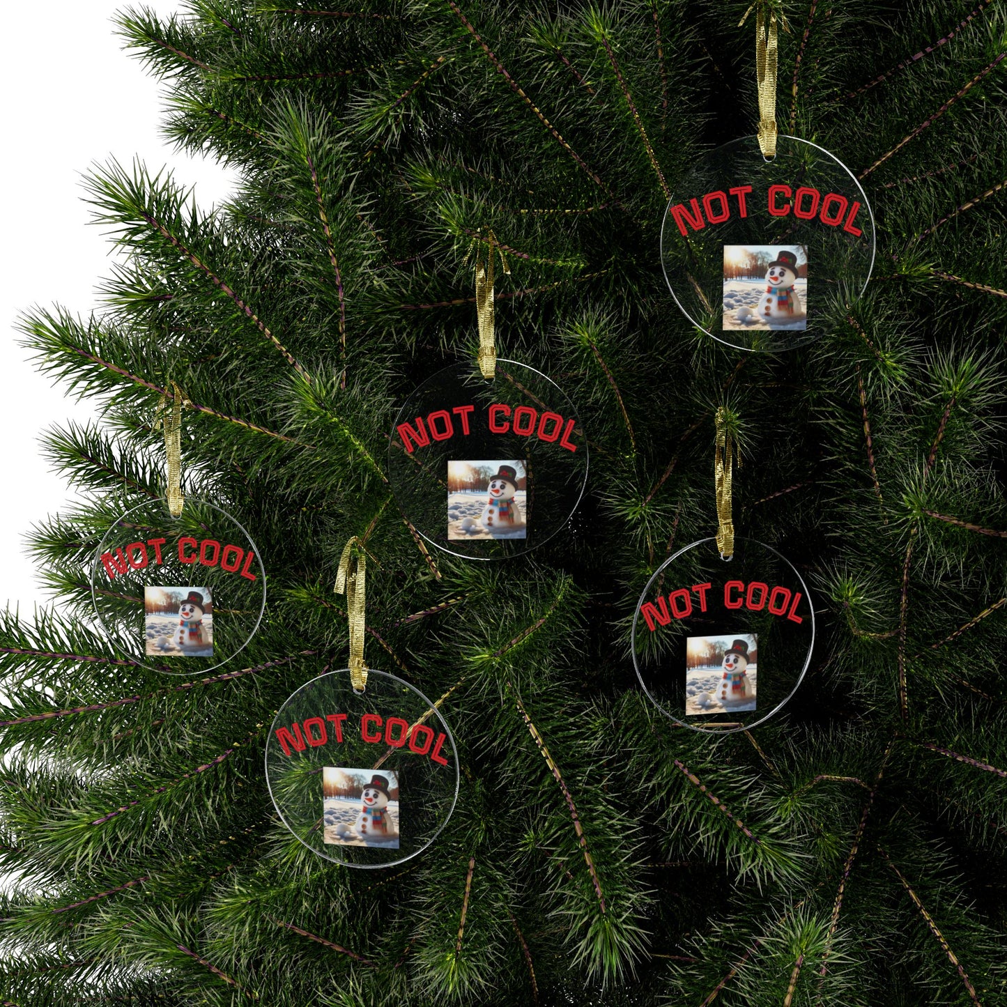 Playful Acrylic Ornaments for Holiday Cheer, Not Cool Snowman Decor, Fun Gifts for Christmas, Tree Hangings, Unique Gifts