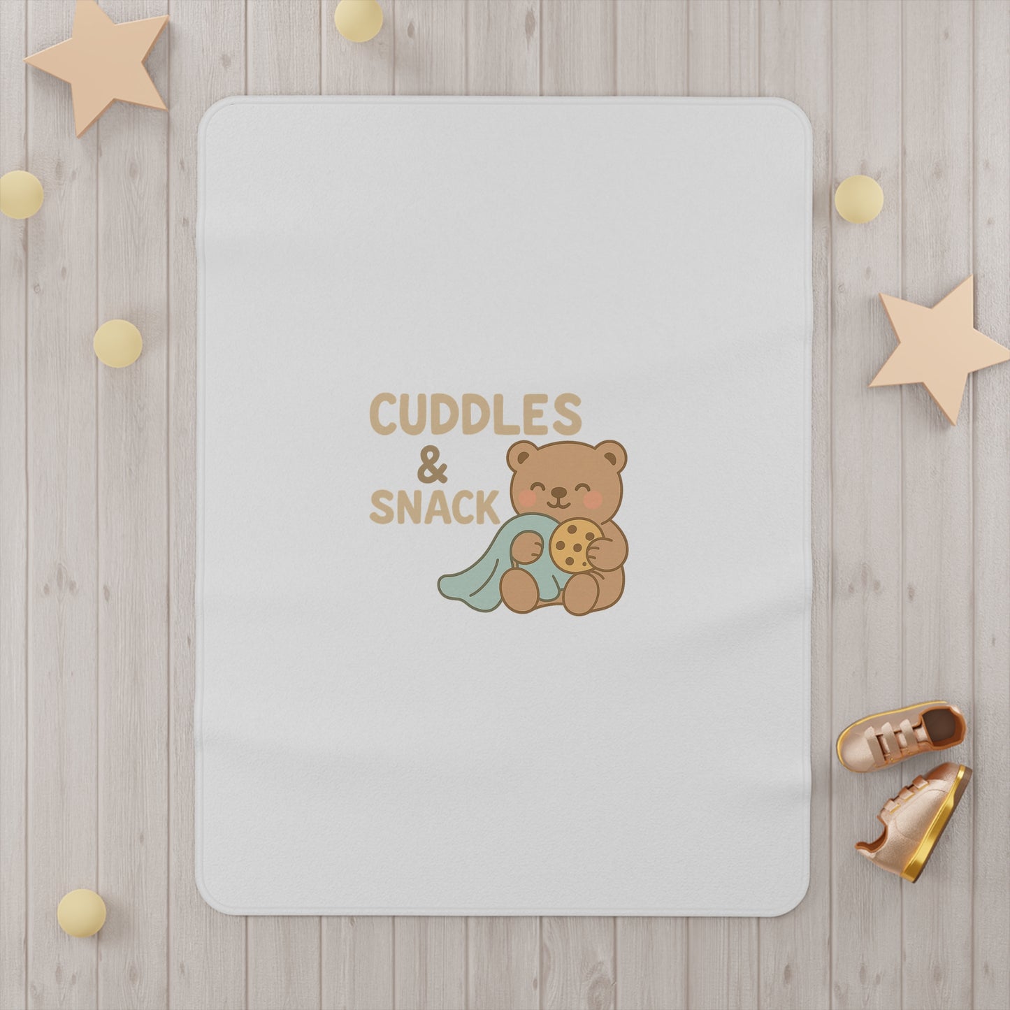 Cozy Toddler Blanket with Cuddles & Snacks Design | Perfect Gift for Baby Showers, Birthdays, and Nap Time